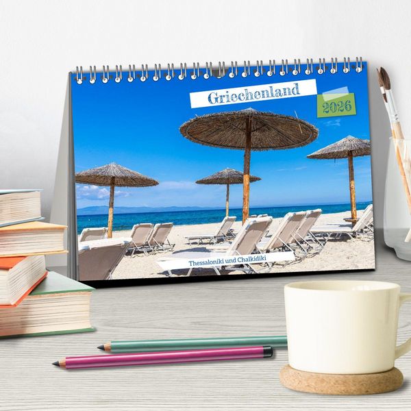 Produktbild: Griechenland - Thessaloniki und Chalkidiki (Tischkalender 2026 DIN A5 quer), CALVENDO Monatskalender