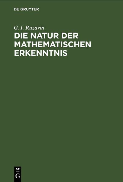 Produktbild: Die Natur der mathematischen Erkenntnis