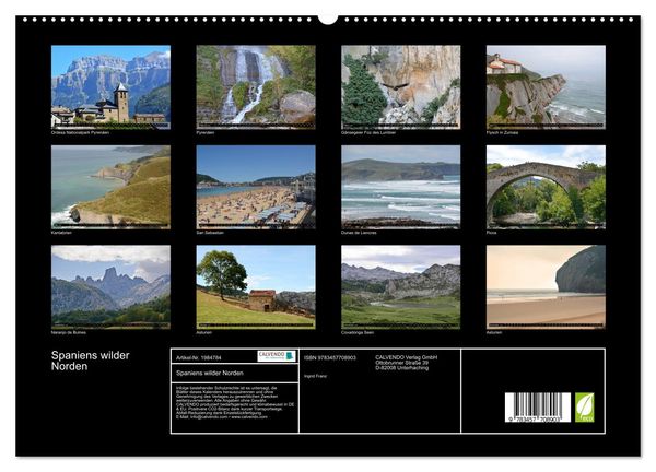 Produktbild: Spaniens wilder Norden (hochwertiger Premium Wandkalender 2026 DIN A2 quer), Kunstdruck in Hochglanz
