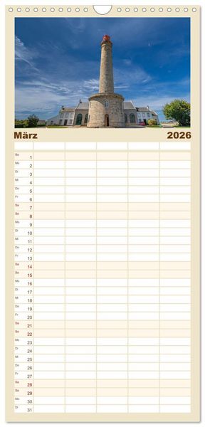 Produktbild: Familienplaner 2026 - Die Bretagne - Traumpfade mit 5 Spalten (Wandkalender, 21 x 45 cm) CALVENDO