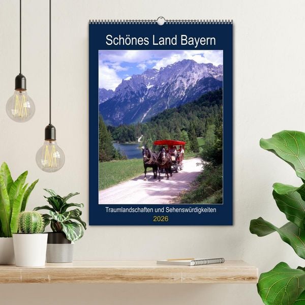 Produktbild: Sch&ouml;nes Land Bayern (Wandkalender 2026 DIN A2 hoch), CALVENDO Monatskalender