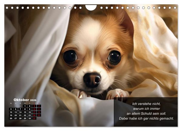 Produktbild: Lustige Chihuahua-Momente (Wandkalender 2026 DIN A4 quer), CALVENDO Monatskalender