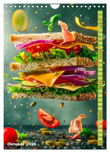 Produktbild: Leckeres Fast Food (Wandkalender 2026 DIN A4 hoch), CALVENDO Monatskalender