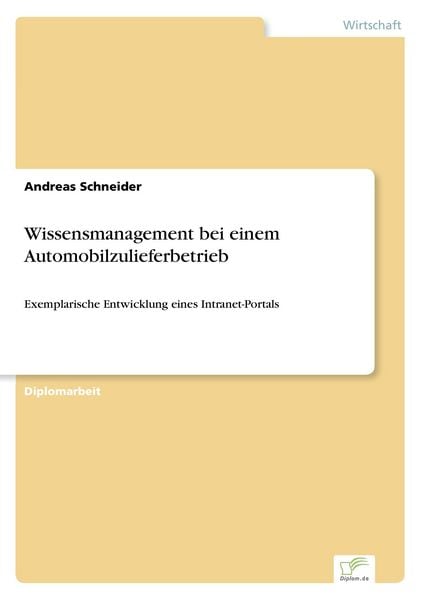Produktbild: Wissensmanagement bei einem Automobilzulieferbetrieb