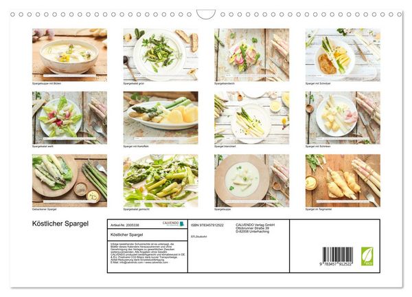 Produktbild: K&ouml;stlicher Spargel (Wandkalender 2026 DIN A3 quer), CALVENDO Monatskalender