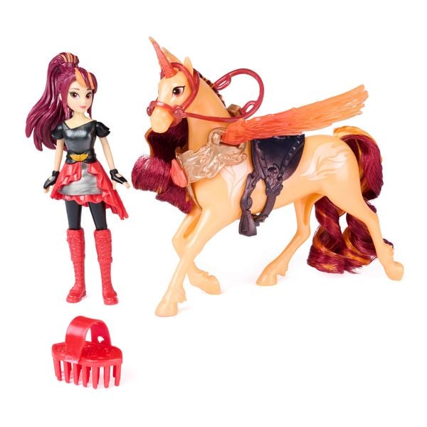 Produktbild: Unicorn Academy - Wing Magic Valentina und Cinder Spielset, Einhorn-und-Puppe-Set mit Fl&uuml;geln, ab 4 Jahren