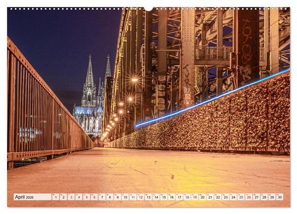 Produktbild: K&ouml;lsche Impressionen bei Tag und Nacht (hochwertiger Premium Wandkalender 2026 DIN A2 quer), Kunstdruck in Hochglanz