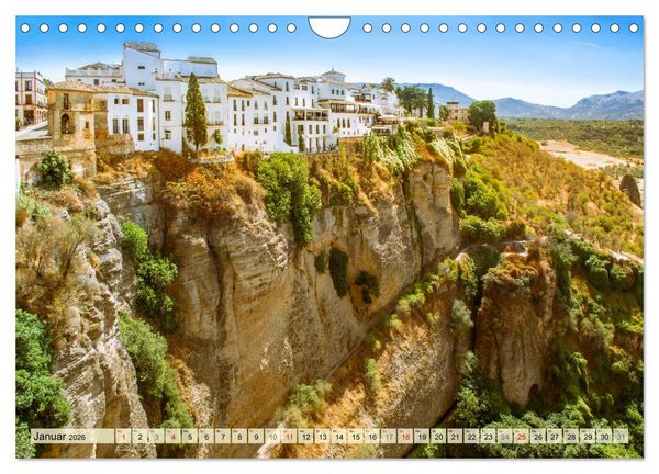Produktbild: Zauberhaftes S&uuml;dspanien: Malaga - Sevilla - Granada - Ronda - Antequera (Wandkalender 2026 DIN A4 quer), CALVENDO Monatskalender