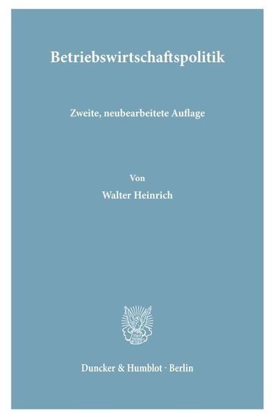 Produktbild: Betriebswirtschaftspolitik