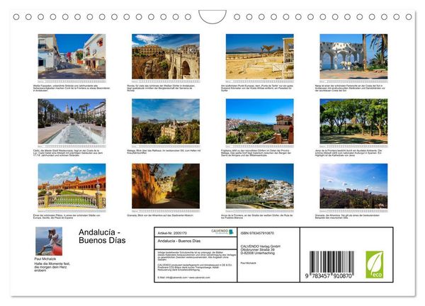 Produktbild: Andaluc&iacute;a - Buenos D&iacute;as (Wandkalender 2026 DIN A4 quer), CALVENDO Monatskalender