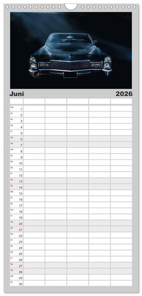 Produktbild: Familienplaner 2026 - American Classic Cars mit 5 Spalten (Wandkalender, 21 x 45 cm) CALVENDO