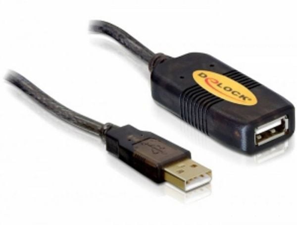 Produktbild: Delock USB-Kabel USB 2.0 USB-A Stecker, USB-A Buchse 10.00m Schwarz 82446
