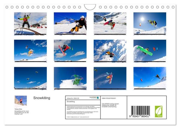 Produktbild: Snowkiting (Wandkalender 2026 DIN A4 quer), CALVENDO Monatskalender
