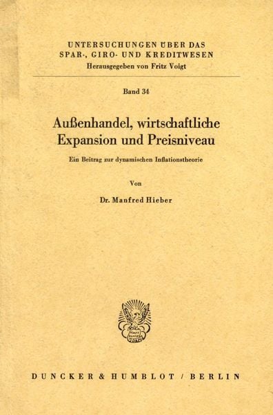 Produktbild: Au&szlig;enhandel, wirtschaftliche Expansion und Preisniveau.