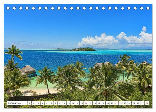 Produktbild: Reif f&uuml;r die S&uuml;dsee. Reise von Fidschi bis Bora Bora (Tischkalender 2026 DIN A5 quer), CALVENDO Monatskalender