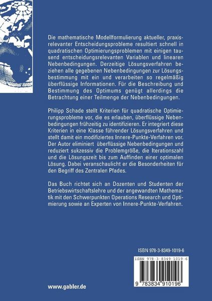 Produktbild: Innere-Punkte-Verfahren mit Redundanzerkennung f&uuml;r die Quadratische Optimierung