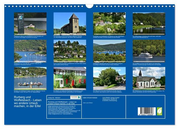 Produktbild: Rurberg und Woffelsbach - Leben wo andere Urlaub machen, in der Eifel (Wandkalender 2026 DIN A3 quer), CALVENDO Monatskalender