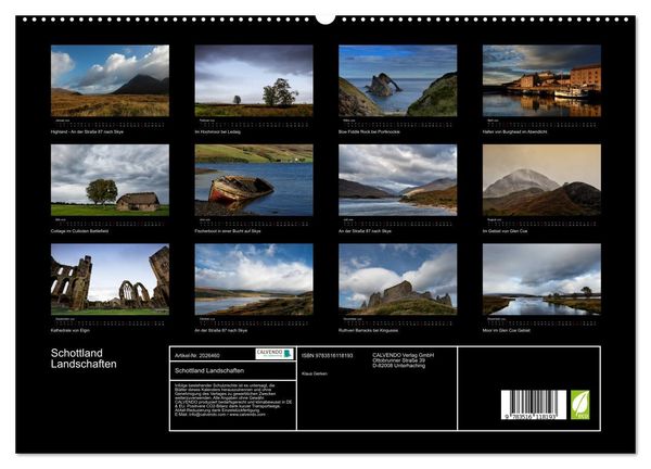 Produktbild: Schottland Landschaften (hochwertiger Premium Wandkalender 2026 DIN A2 quer), Kunstdruck in Hochglanz