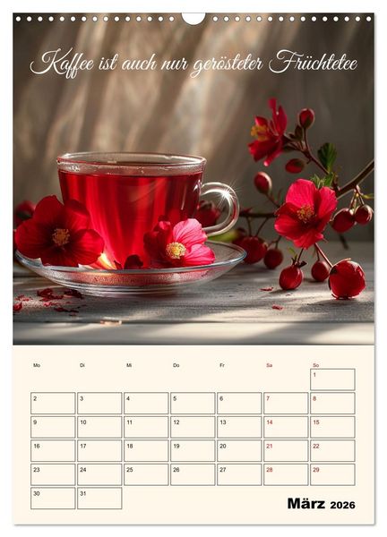 Produktbild: Du, mein geliebter Tee (Wandkalender 2026 DIN A3 hoch), CALVENDO Monatskalender