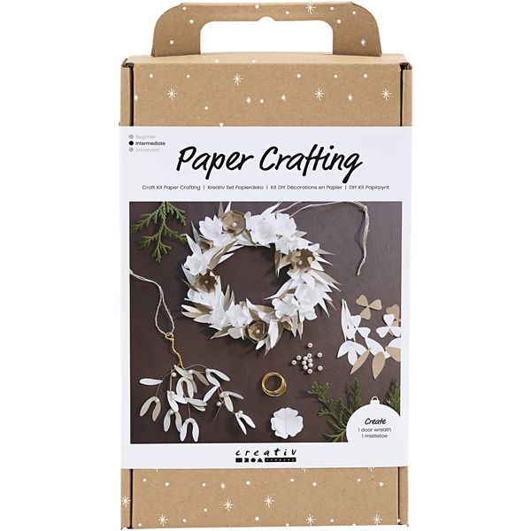 Produktbild: Creativ Company Kreativ Set Papierdeko, Kranz, Wei&szlig;, Hellnatur