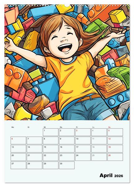 Produktbild: Coole Manga Kids. Lustige Abenteuer im Pixelreich (Wandkalender 2026 DIN A2 hoch), CALVENDO Monatskalender