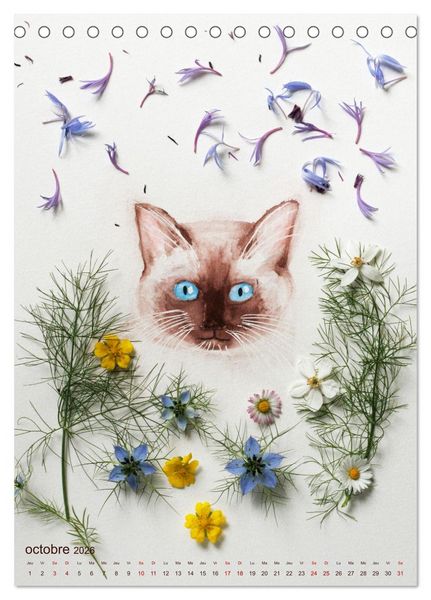 Produktbild: Animaux &agrave; l'aquarelle et v&eacute;g&eacute;taux (Calendrier de bureau 2026 DIN A5 horizontal), CALVENDO calendrier mensuel