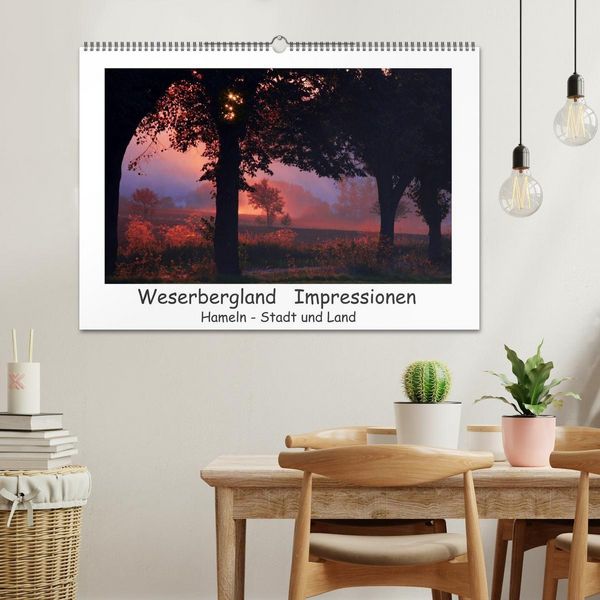 Produktbild: Weserbergland Impressionen (Wandkalender 2026 DIN A2 quer), CALVENDO Monatskalender