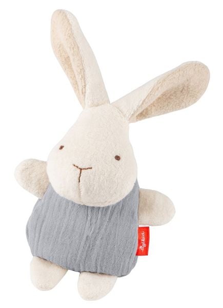 Produktbild: Sigikid 31266 - Knister-Greifling Hase mit Rassel, wei&szlig;/grau, 15 cm, Musselin/Teddystoff, sigibaby