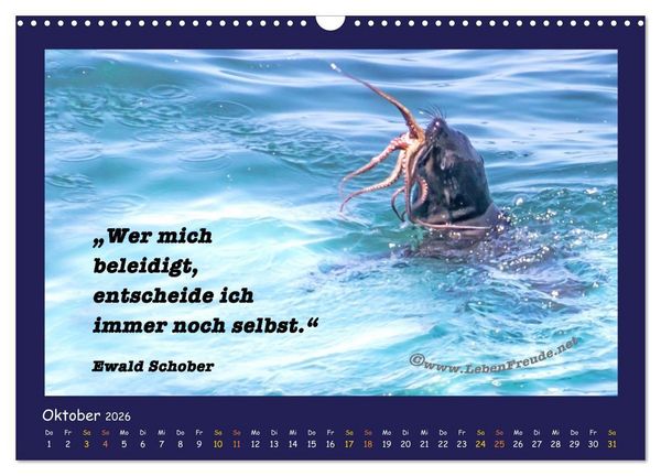 Produktbild: Bewusst leben und gl&uuml;cklich sein (Wandkalender 2026 DIN A3 quer), CALVENDO Monatskalender