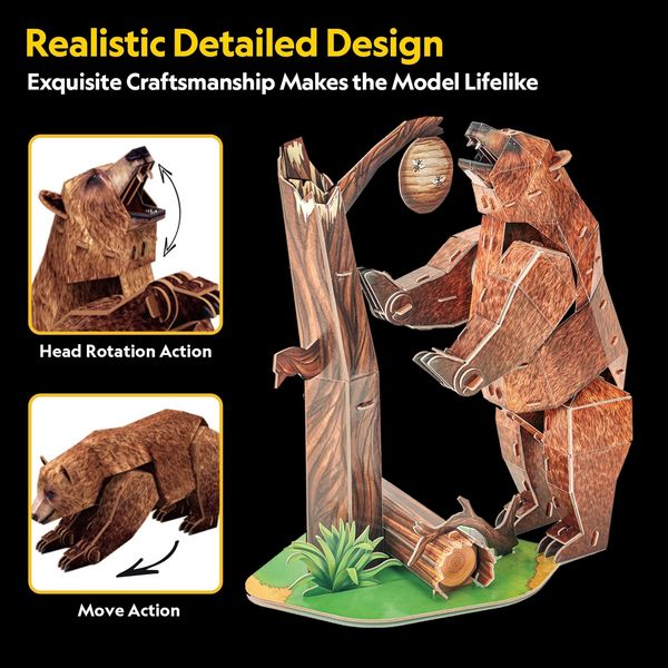 Produktbild: CUBICFUN - 3D Puzzle Braunb&auml;r 3D Puzzle 88 Teile