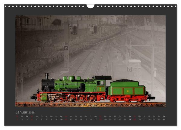 Produktbild: Dampflokomotiven in Spur N (Wandkalender 2026 DIN A3 quer), CALVENDO Monatskalender