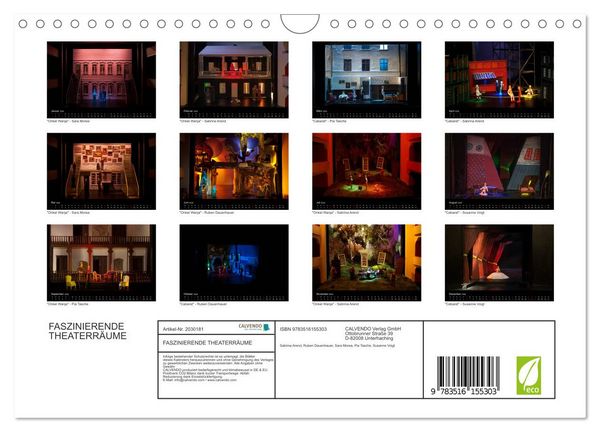 Produktbild: FASZINIERENDE THEATERR&Auml;UME (Wandkalender 2026 DIN A4 quer), CALVENDO Monatskalender