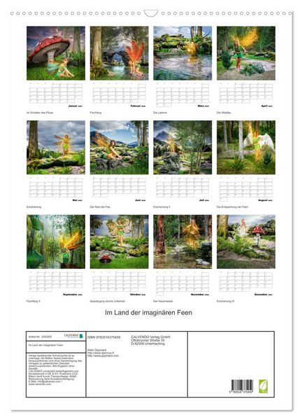 Produktbild: Im Land der imagin&auml;ren Feen (Wandkalender 2026 DIN A2 hoch), CALVENDO Monatskalender