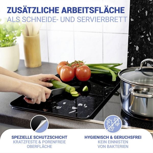 Produktbild: Herdabdeckplatte Universal Mod. Terrazzo, 2er Set, f&uuml;r alle Herdarten geeignet