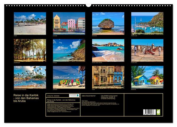 Produktbild: Reise in die Karibik - von den Bahamas bis Aruba (Wandkalender 2026 DIN A2 quer), CALVENDO Monatskalender