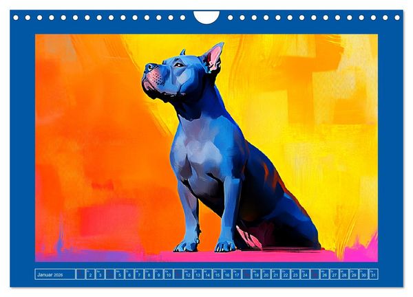 Produktbild: Kraftvolle Partner. Hunde in k&uuml;nstlerischer &Ouml;loptik (Wandkalender 2026 DIN A4 quer), CALVENDO Monatskalender