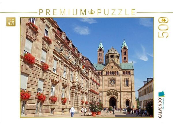 CALVENDO Puzzle Blick auf das Stadtschloss und den Kaiserdom in Speyer am Rhein | 500 Teile Lege-Größe 48 × 36 cm Foto-Puzzle für Erwachsene