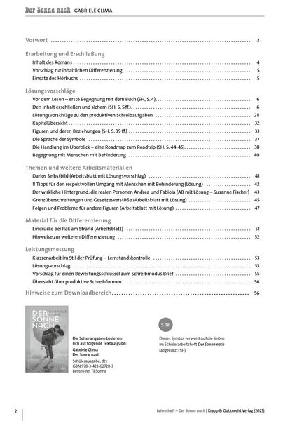 Produktbild: Der Sonne nach &ndash; HSA Saarland &ndash; Lehrerheft