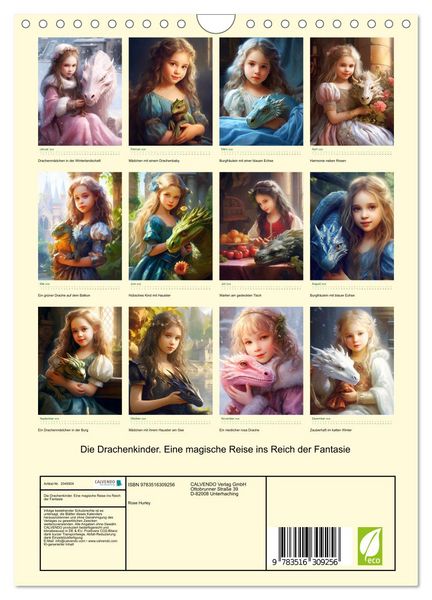 Produktbild: Die Drachenkinder. Eine magische Reise ins Reich der Fantasie (Wandkalender 2026 DIN A4 hoch), CALVENDO Monatskalender