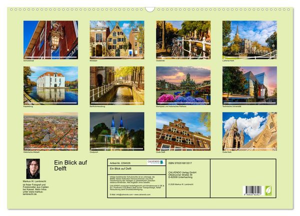 Produktbild: Ein Blick auf Delft (Wandkalender 2027 DIN A2 quer), CALVENDO Monatskalender