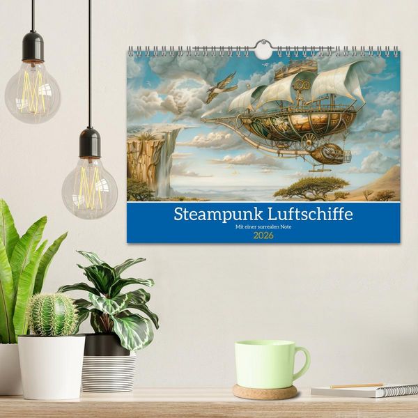 Produktbild: Steampunk Luftschiffe mit einer surrealen Note (Wandkalender 2026 DIN A4 quer), CALVENDO Monatskalender