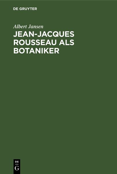 Produktbild: Jean-Jacques Rousseau als Botaniker