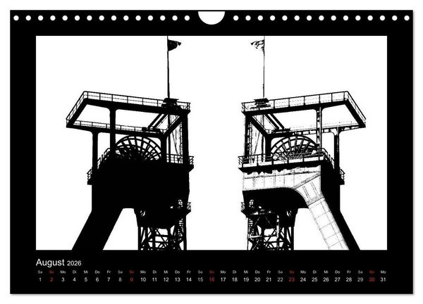 Produktbild: Ruhrpott und Niederrhein in Schwarzwei&szlig; (Wandkalender 2026 DIN A4 quer), CALVENDO Monatskalender