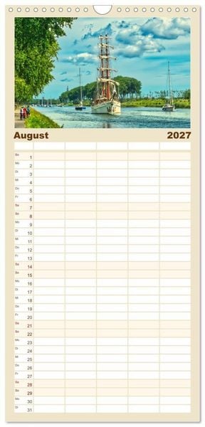 Produktbild: Familienplaner 2027 - Magische K&uuml;ste Zeeland mit 5 Spalten (Wandkalender, 21 x 45 cm) CALVENDO
