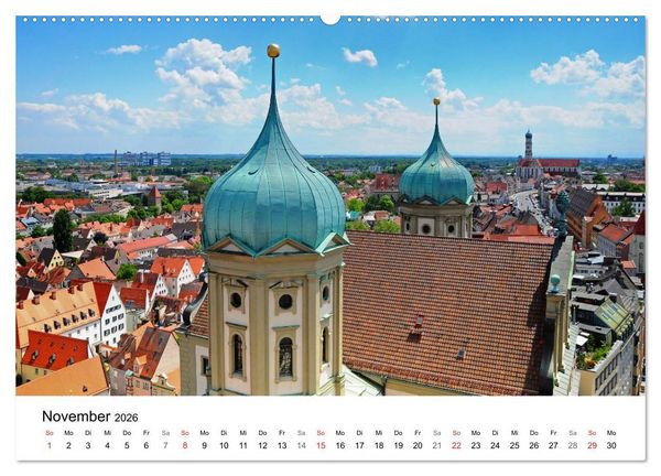 Produktbild: Augsburg &ndash; Die Highlights der schw&auml;bischen Metropole (Wandkalender 2026 DIN A2 quer), CALVENDO Monatskalender