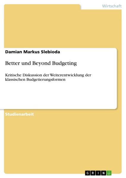 Produktbild: Better und Beyond Budgeting