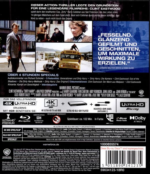 Produktbild: Dirty Harry (4K Ultra HD) (+ Blu-ray)