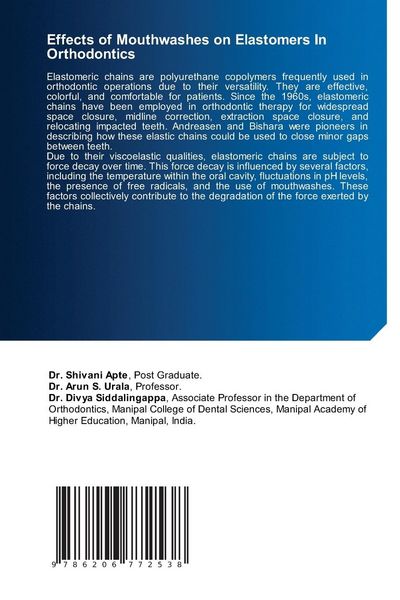 Produktbild: Effects of Mouthwashes on Elastomers In Orthodontics