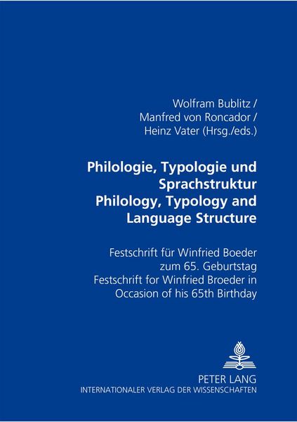 Produktbild: Philologie, Typologie und Sprachstruktur- Philology, Typology and Language Structure