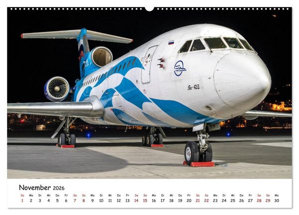 Produktbild: Flugzeuge in beeindruckender Kulisse (hochwertiger Premium Wandkalender 2026 DIN A2 quer), Kunstdruck in Hochglanz